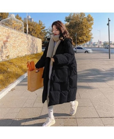 Oversize Techwear Korean Long Hooded Jacket Vintage Y2k Winter Women Heavy Coats Street Casual Solid Warm Female Clothes Park...