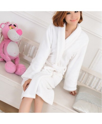 Flannel Kimono Bathrobe Nightgown Women Robe Sleep Dress Loose Home Dress Nightwear Casual Cardigan Robe Homewear Home Clothi...