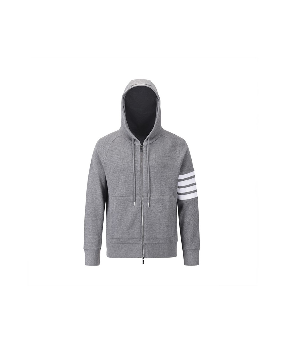 Hoodies Spring Autumn Luxury Brand Sweatshirts Classic Gray Waffle Cotton 4-Bar Stripe Korean Design Style Sport Jackets $97....