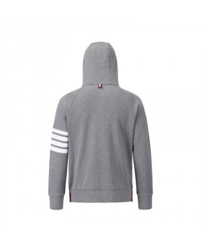 Hoodies Spring Autumn Luxury Brand Sweatshirts Classic Gray Waffle Cotton 4-Bar Stripe Korean Design Style Sport Jackets $97....