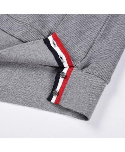 Hoodies Spring Autumn Luxury Brand Sweatshirts Classic Gray Waffle Cotton 4-Bar Stripe Korean Design Style Sport Jackets $97....