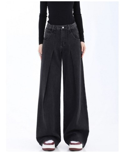 Oversize Jeans Women Baggy Solid Simple Daily Casual Vintage Korean Style Wide Leg High Waist Harajuku Chic Streetwear Popula...