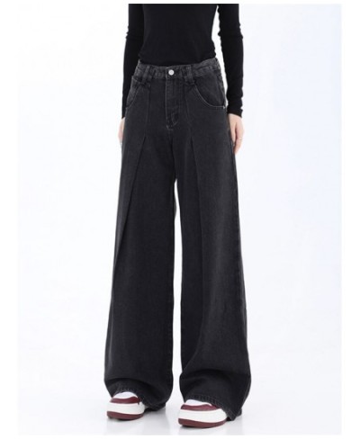 Oversize Jeans Women Baggy Solid Simple Daily Casual Vintage Korean Style Wide Leg High Waist Harajuku Chic Streetwear Popula...