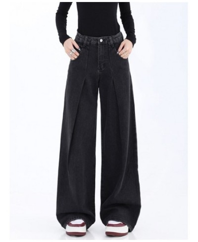 Oversize Jeans Women Baggy Solid Simple Daily Casual Vintage Korean Style Wide Leg High Waist Harajuku Chic Streetwear Popula...