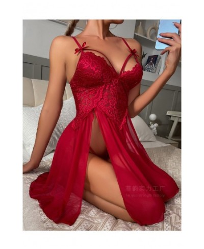 Women Sexy Underwear Mesh See-through Pajamas Robe Sets Women's Temptation Backless Homewear Two Piece Sets Pijamas Women $37...