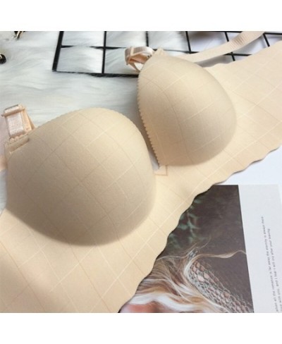 Seamless Large Size Women's Underwear Sexy Plaid Fashion Women's Bra Comfortable And Close-Fitting Push-Up Bra And Close-Up B...