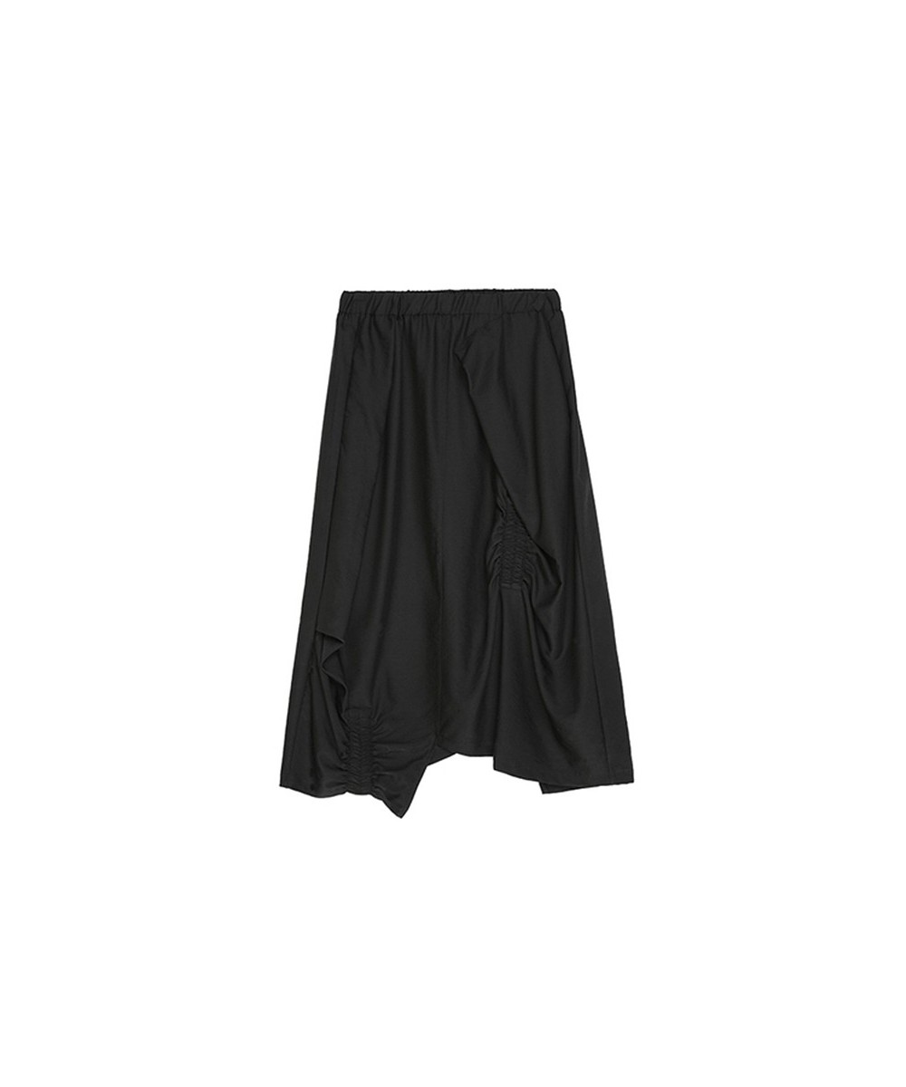 High waist black pleated irregular midi skirts womens fashion tide new summer 2023 clothes elastic waist elegant women skirt ...