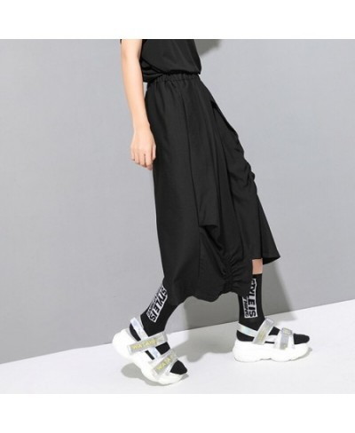 High waist black pleated irregular midi skirts womens fashion tide new summer 2023 clothes elastic waist elegant women skirt ...