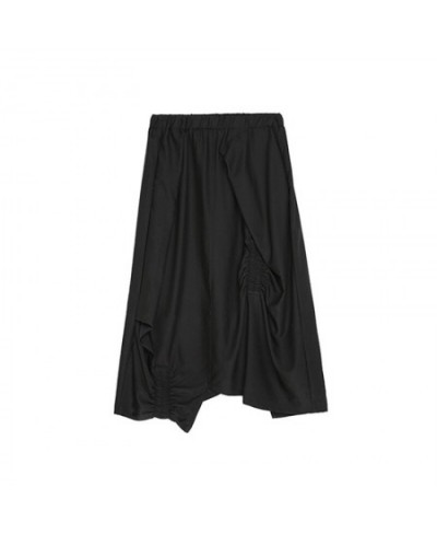 High waist black pleated irregular midi skirts womens fashion tide new summer 2023 clothes elastic waist elegant women skirt ...