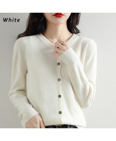 O-neck Long Full Sleeve Solid Knitted Sweater Women Cardigan Korean Style Sweaters 2023 Cardigans Ladies Top Female Cárdigans...