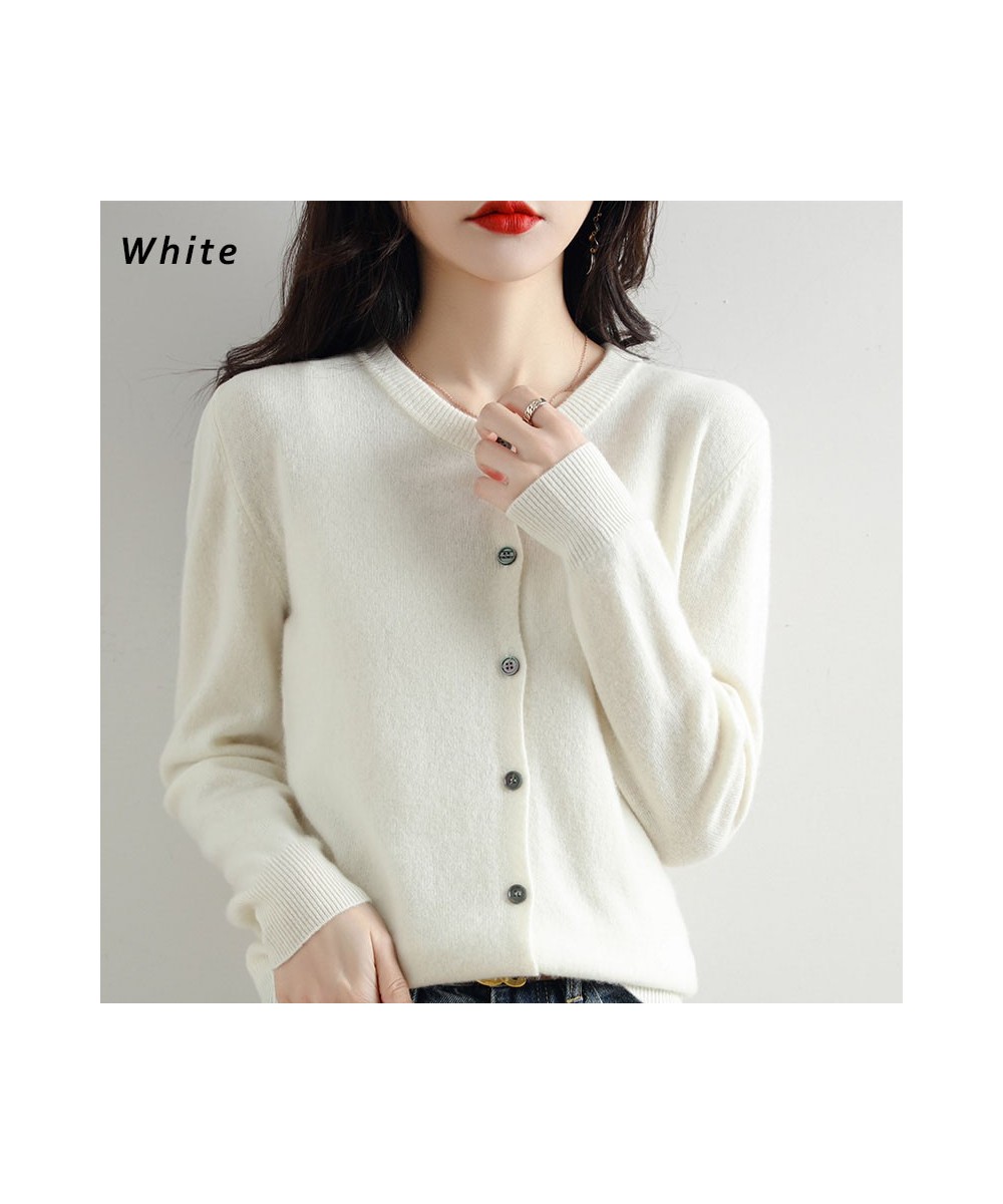 O-neck Long Full Sleeve Solid Knitted Sweater Women Cardigan Korean Style Sweaters 2023 Cardigans Ladies Top Female Cárdigans...