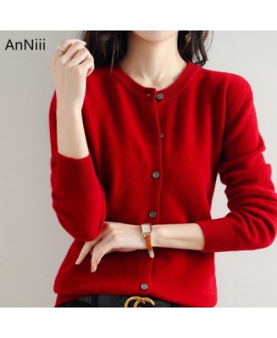 O-neck Long Full Sleeve Solid Knitted Sweater Women Cardigan Korean Style Sweaters 2023 Cardigans Ladies Top Female Cárdigans...