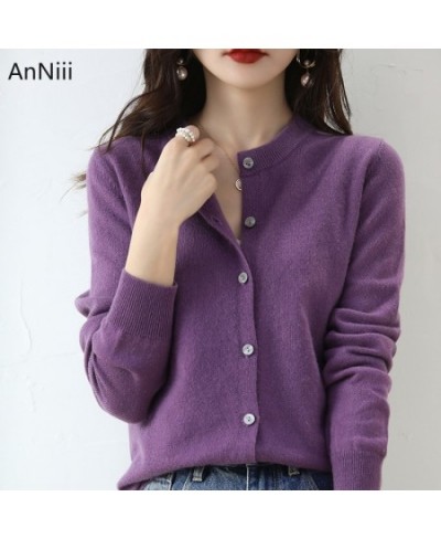 O-neck Long Full Sleeve Solid Knitted Sweater Women Cardigan Korean Style Sweaters 2023 Cardigans Ladies Top Female Cárdigans...