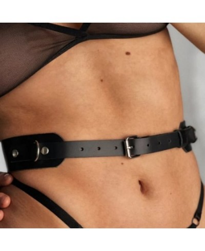 Lingerie Sexy Couple Matching PU Leather Harness Waist Fetish Sword Belts Underwear Festival Clothing Bondage Body Rave Belt ...