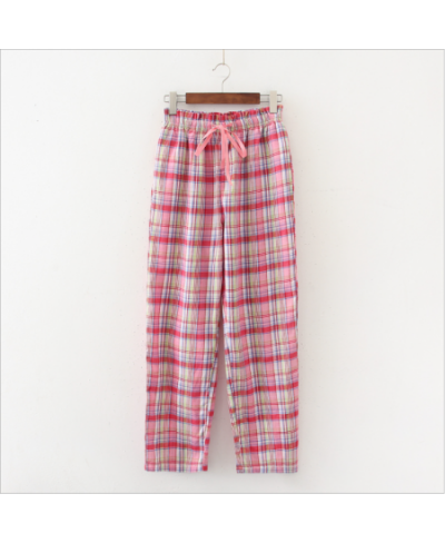 2023 Spring Autumn Women Cotton sleep bottoms Female Loosen plus size nighty trousers sleepwear pyjama Ladies Plaid pajama $3...