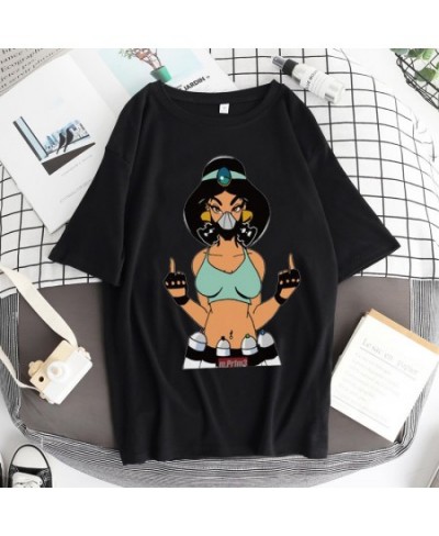 Alice In Wonderland T Shirt Women Cotton Tops Black Alice Snow White Princess Print Casual Short Sleeve 90s Fashion T-shirt $...