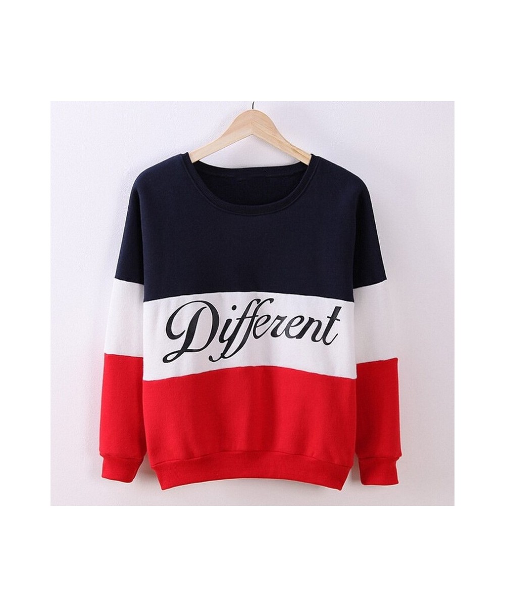 Autumn Spring Women Hoodies Patchwork Sweatshirt Fleece Letter Printed Tracksuits Long Sleeve O-neck Pullover Tops Sportswear...