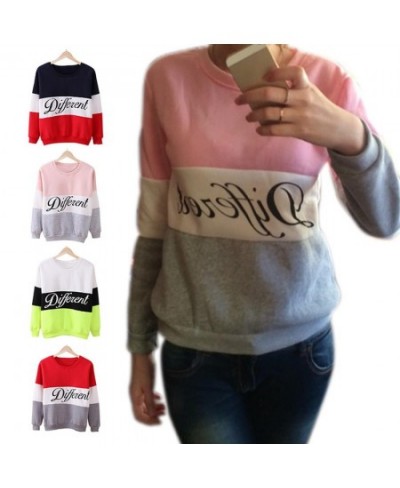 Autumn Spring Women Hoodies Patchwork Sweatshirt Fleece Letter Printed Tracksuits Long Sleeve O-neck Pullover Tops Sportswear...