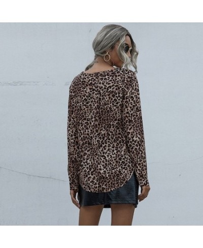 2023 Casual Loose Women Long Sleeve Leopard Blouse V neck Shirt OL Party Top Dames Streetwear blusas femininas elegante S-2XL...