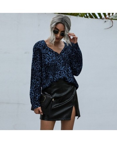 2023 Casual Loose Women Long Sleeve Leopard Blouse V neck Shirt OL Party Top Dames Streetwear blusas femininas elegante S-2XL...