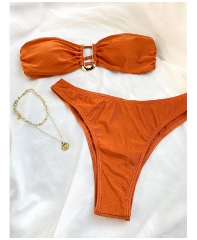 Bandeau Bikinis Sexy Swimsuit Women 2023 Shiny Bikini Sets Two Piece Suit Push Up Beachwear Micro Thong Summer Brazilian $33....