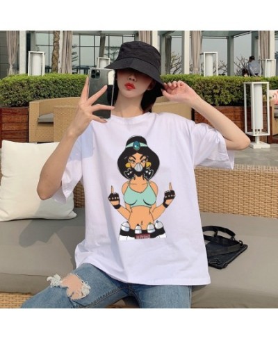 Alice In Wonderland T Shirt Women Cotton Tops Black Alice Snow White Princess Print Casual Short Sleeve 90s Fashion T-shirt $...