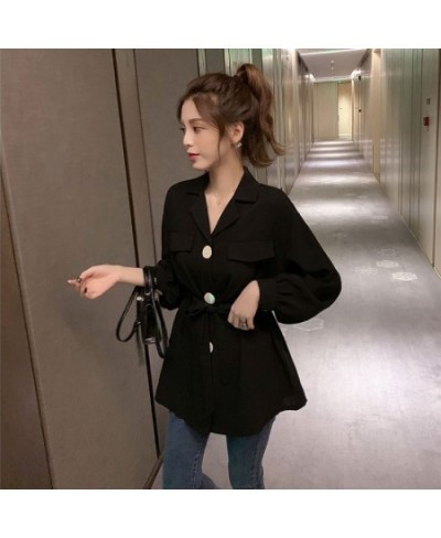 Bella philosophy 2023 women solid v-neck blouse lady casual turn down collar lace up long shirts female lantern sleeve blouse...