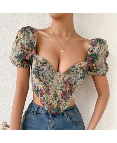 French Vintage Corset Tops To Wear Out Sexy Floral Corsets Bustier Crop Top Tank Lace Up Women Flower Camisole Shaper $32.98 ...