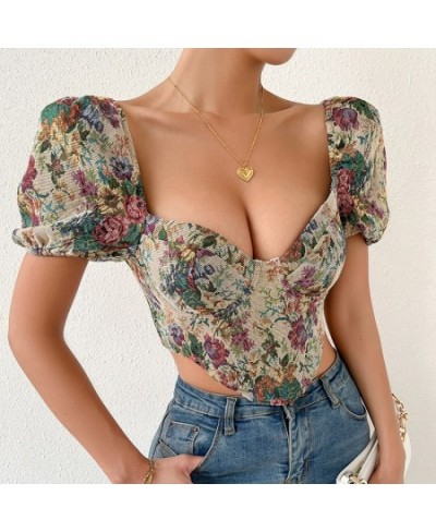 French Vintage Corset Tops To Wear Out Sexy Floral Corsets Bustier Crop Top Tank Lace Up Women Flower Camisole Shaper $32.98 ...