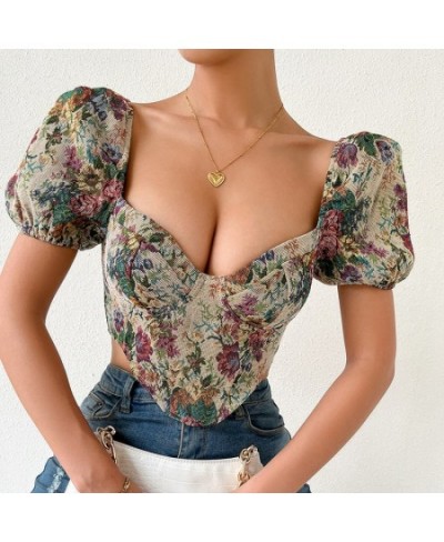 French Vintage Corset Tops To Wear Out Sexy Floral Corsets Bustier Crop Top Tank Lace Up Women Flower Camisole Shaper $32.98 ...