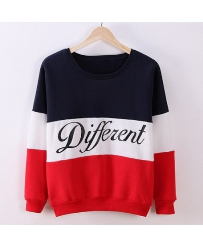 Autumn Spring Women Hoodies Patchwork Sweatshirt Fleece Letter Printed Tracksuits Long Sleeve O-neck Pullover Tops Sportswear...