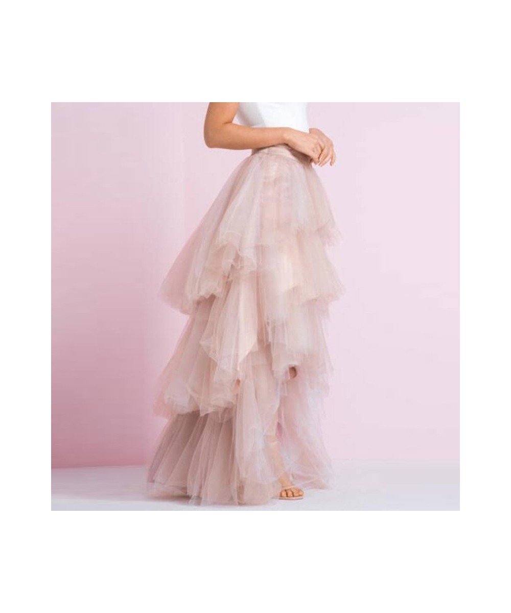 Tiered Tulle Hi low Skirts Chic Ruffles Layered Floor Length Skirt Women Zipper Style Puffy Tulle Long Formal Skirt $93.47 - ...