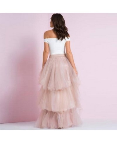 Tiered Tulle Hi low Skirts Chic Ruffles Layered Floor Length Skirt Women Zipper Style Puffy Tulle Long Formal Skirt $93.47 - ...