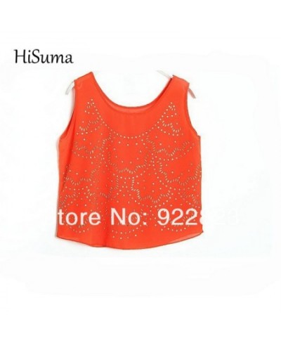 2023 summer New Women's Appliques O-neck Sleeveless Beach Chiffon Shirts Female Blouses Shirt Women shiny Vacation tees $25.1...