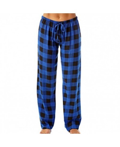 Women Sleep Pants Plaid Pattern Pajama Pants Autumn Winter Wide Legs Sleep Bottoms Trousers pantalones de mujer домашние штан...