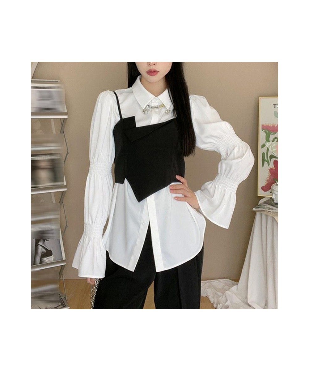 2 Piece Sets Women Asymmetrical Camis Flare Sleeve Solid Shirts All-match Leisure Fashion Cozy Female Ulzzang College Elegant...