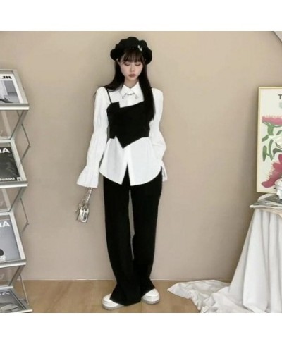 2 Piece Sets Women Asymmetrical Camis Flare Sleeve Solid Shirts All-match Leisure Fashion Cozy Female Ulzzang College Elegant...