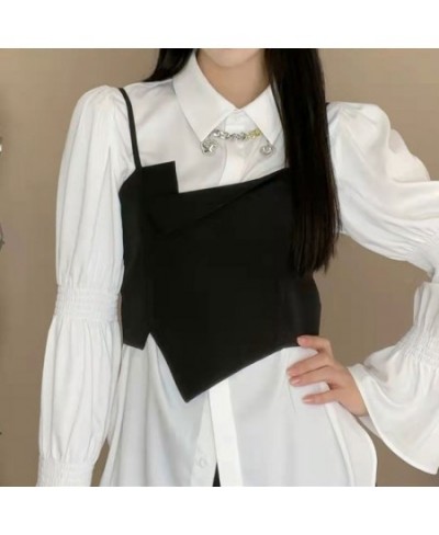 2 Piece Sets Women Asymmetrical Camis Flare Sleeve Solid Shirts All-match Leisure Fashion Cozy Female Ulzzang College Elegant...