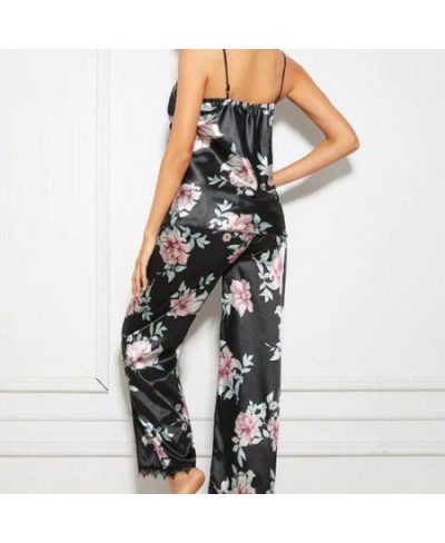 New Fashion Women Ladies Sleeveless Black Lace Floral Nightwear Pyjamas Sets Soft Comfortable Sexy Fashion Sets 2023 $24.41 -...