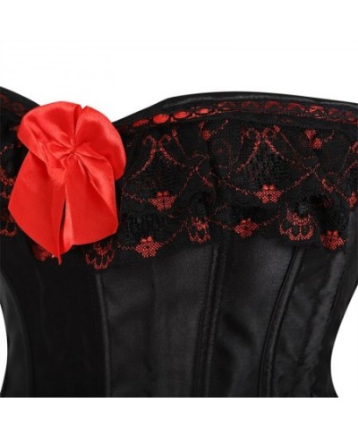 Corset Dress Gothic Wedding Black Floral Skirt Corset Top Overbust Plus Size Corset Dress Sexy Black Red $56.98 - Underwear