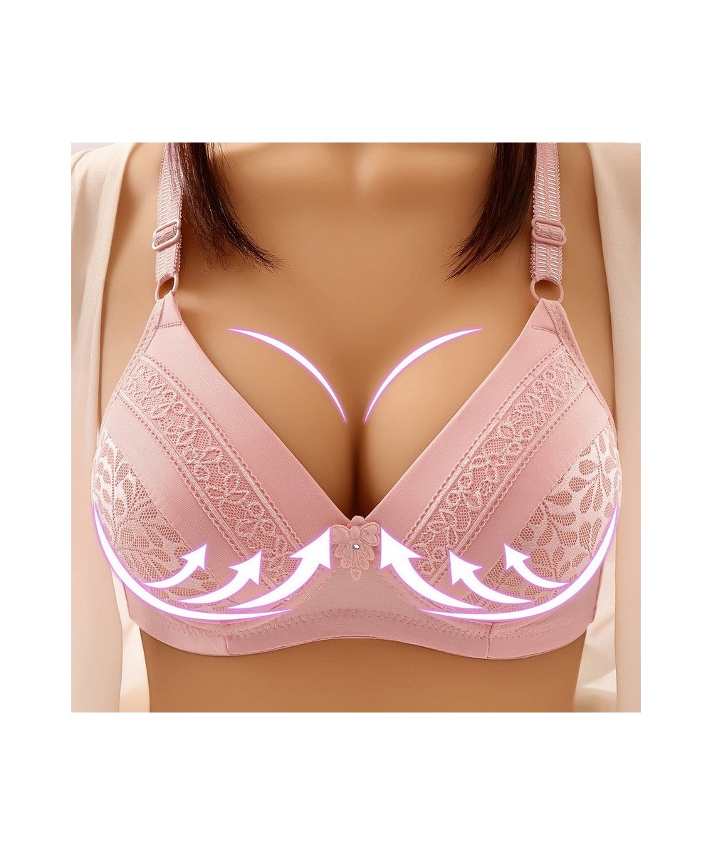 Large Size Lace Non-steel Ladies Bra Front Opening and Closing Underwear Comfortable Breathable Push Up Ladies Underwear Bra ...