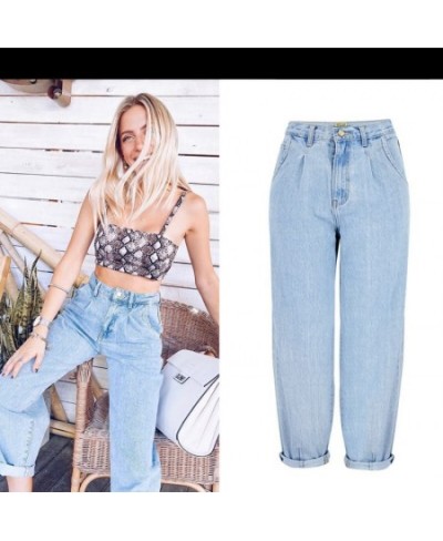 Spring and Autumn Women 2023 Fashion Cotton Jeans Blue Retro Harlan Washed New High Waist Office Ladies Casual Jeans Women $7...