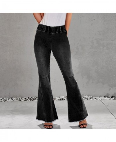 Vintage 90S Flared Pants Y2K Baggy Jeans Women Pants wide leg jeans Women Fashion Elastic Rockery Denim Flared Pants women $4...