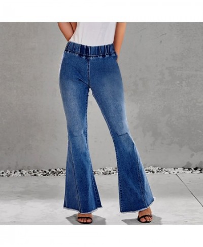 Vintage 90S Flared Pants Y2K Baggy Jeans Women Pants wide leg jeans Women Fashion Elastic Rockery Denim Flared Pants women $4...