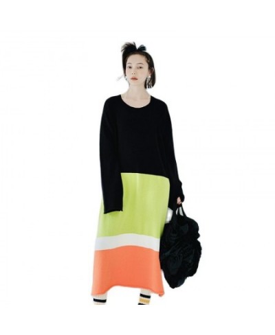 autumn and winter stretch mohair colorblock woven dress plus size striped knitted skirt 223821 $109.43 - Skirts