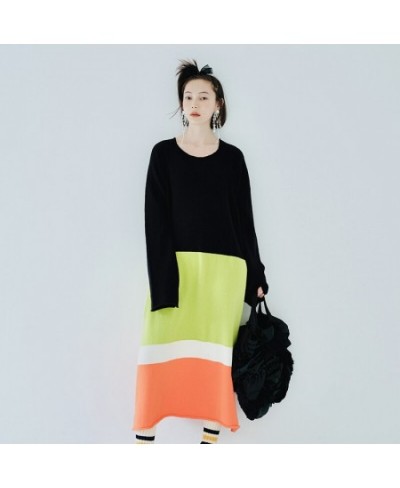 autumn and winter stretch mohair colorblock woven dress plus size striped knitted skirt 223821 $109.43 - Skirts