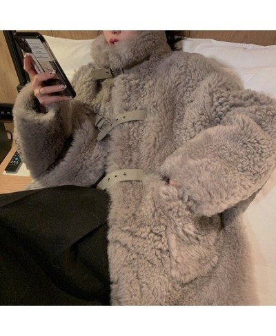 Loose Casual Thick O-Neck Women Warm Outwear Long Faux Lamb Fur Jacket Winter Coat Women Black Fur Winter Warm Coats $82.40 -...