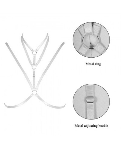 White Bondage Fetish Bdsm Body Harness Plus Size Underwear Busty Women Sword Belt Sexy Cage Punk Goth Festival Rave Costume $...