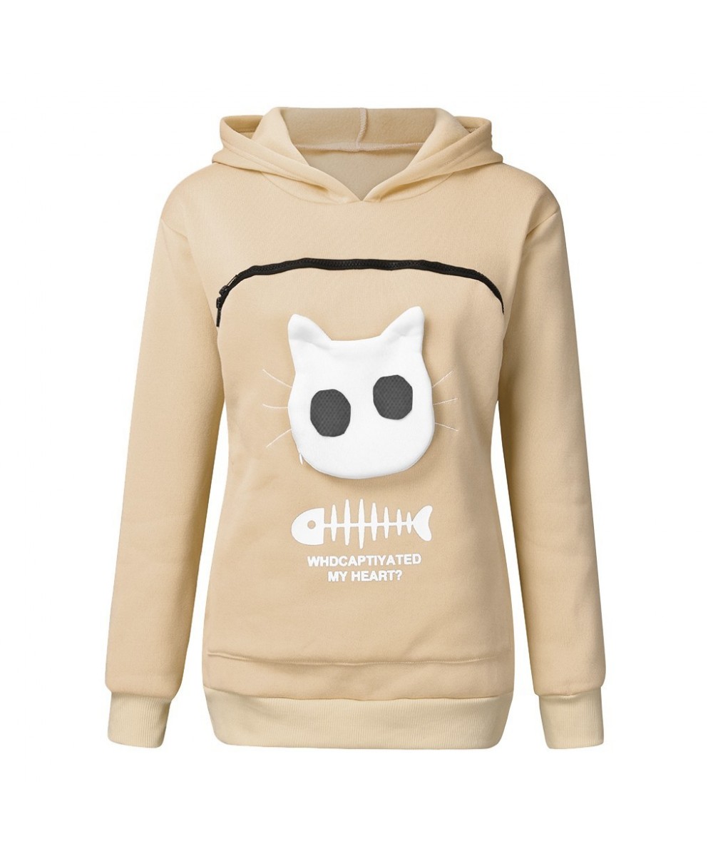 Cat Lovers Hoodie Kangaroo Dog Pet Paw Pullovers Women’s Sweatshirt Animal Pouch Hood Tops Carry Cat Breathable Pullover $32....