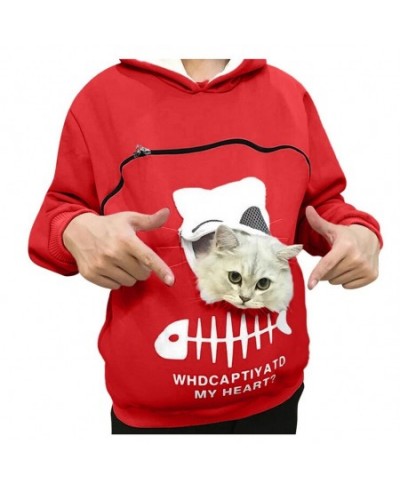 Cat Lovers Hoodie Kangaroo Dog Pet Paw Pullovers Women’s Sweatshirt Animal Pouch Hood Tops Carry Cat Breathable Pullover $32....